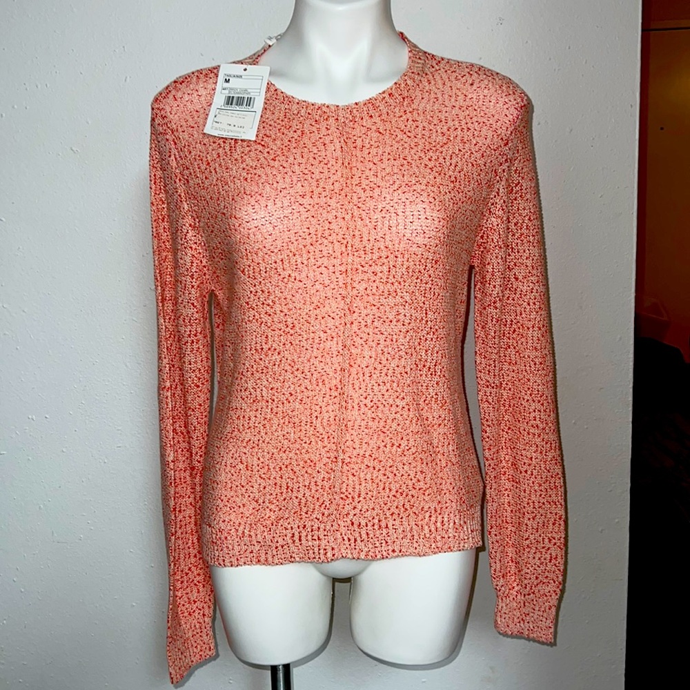 Piaza Italia Orange Pullover High Low sweater Sz M